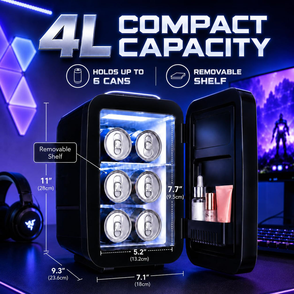 Mini Fridge with 7 Gaming Lights Modes G626992
