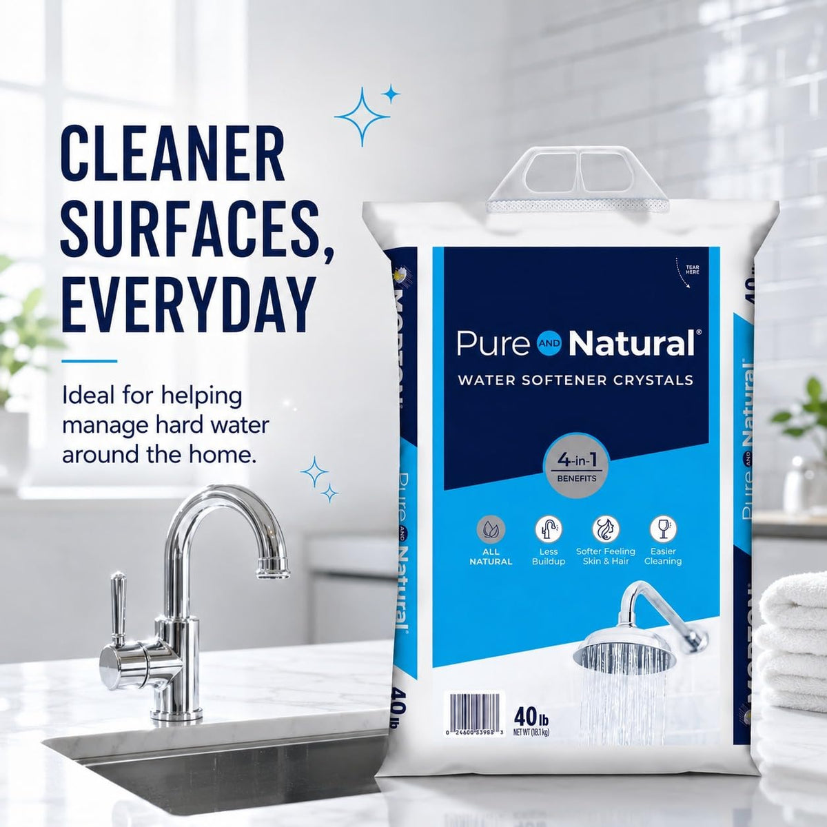 Water Softener Salt Crystals 40 lb 2 Pack R438401