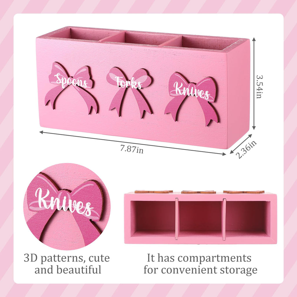 Pink Wood Utensil Holder E5479