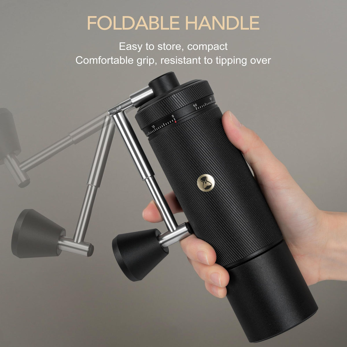 Manual Coffee Grinder with Stainless Steel Burr, Black A134247