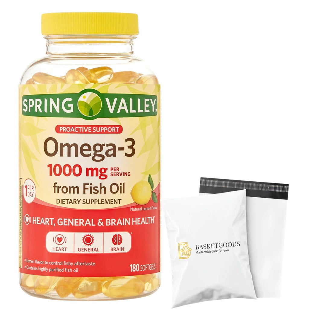 Omega-3 Fish Oil Soft Gels 1000 mg 180 Count Dietary Supplement W11543