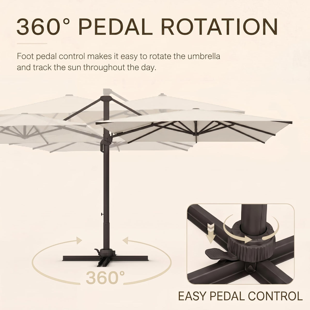 11ft Offset Cantilever Patio Umbrella with Solar Lights A749548