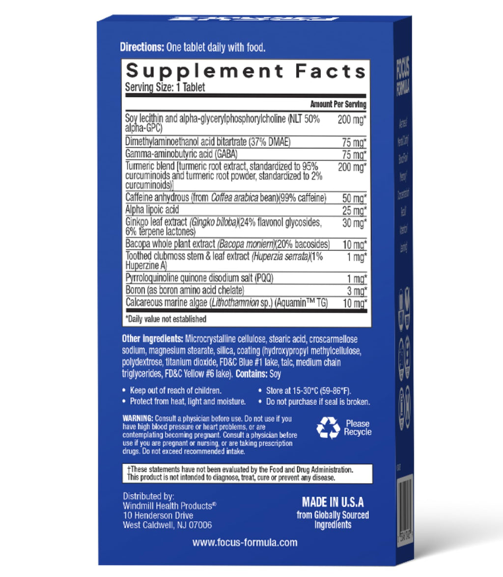 Brain Supplement with GABA DMAE and BACOPA, 60 Veggie Tablets H5698