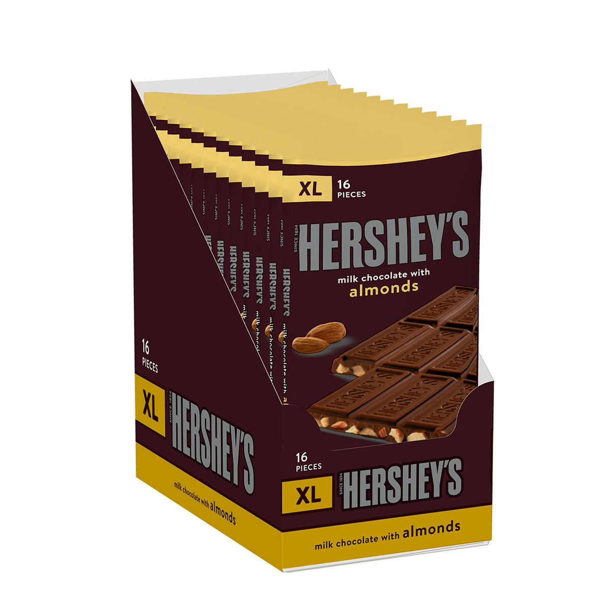Milk Chocolate with Almonds Candy Bars, 4.25 oz, 12 ct B484230