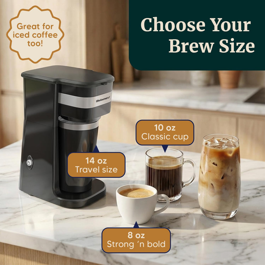 Black Single-Serve Compact Coffee Maker U2696
