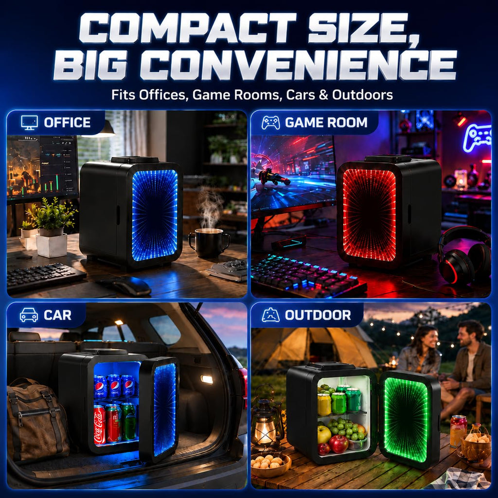 Mini Fridge with 7 Gaming Lights Modes G626992