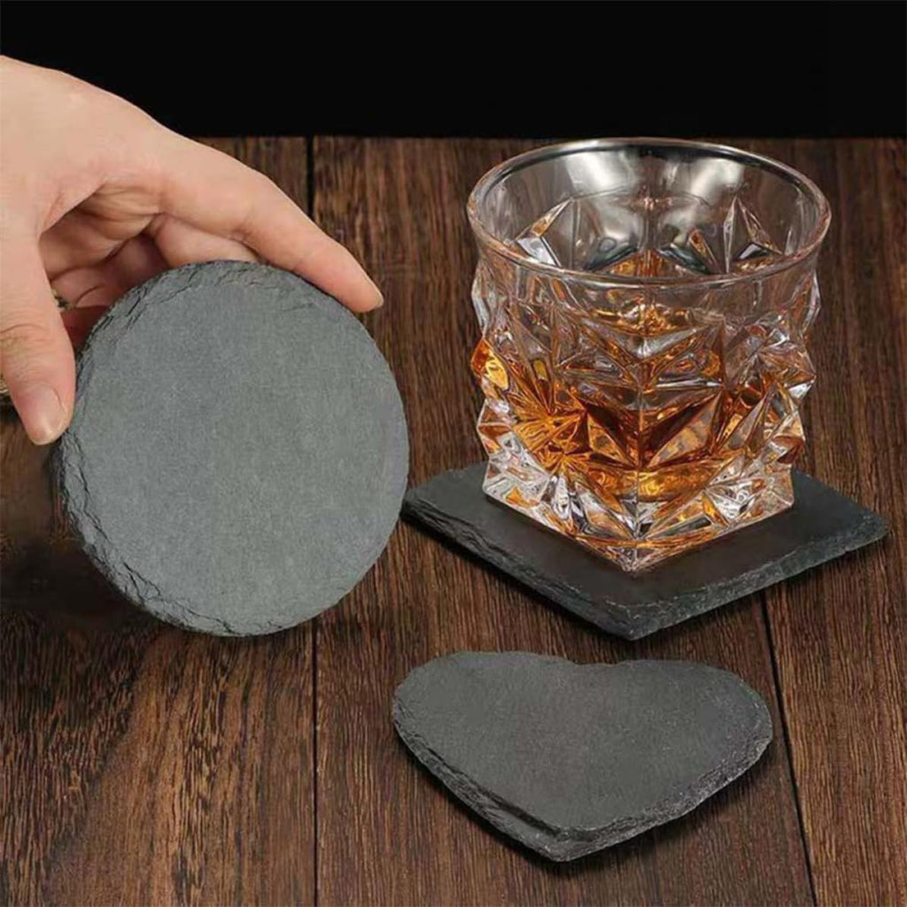 12pcs Natural Stone Coasters with Non Slip Bottom M190717