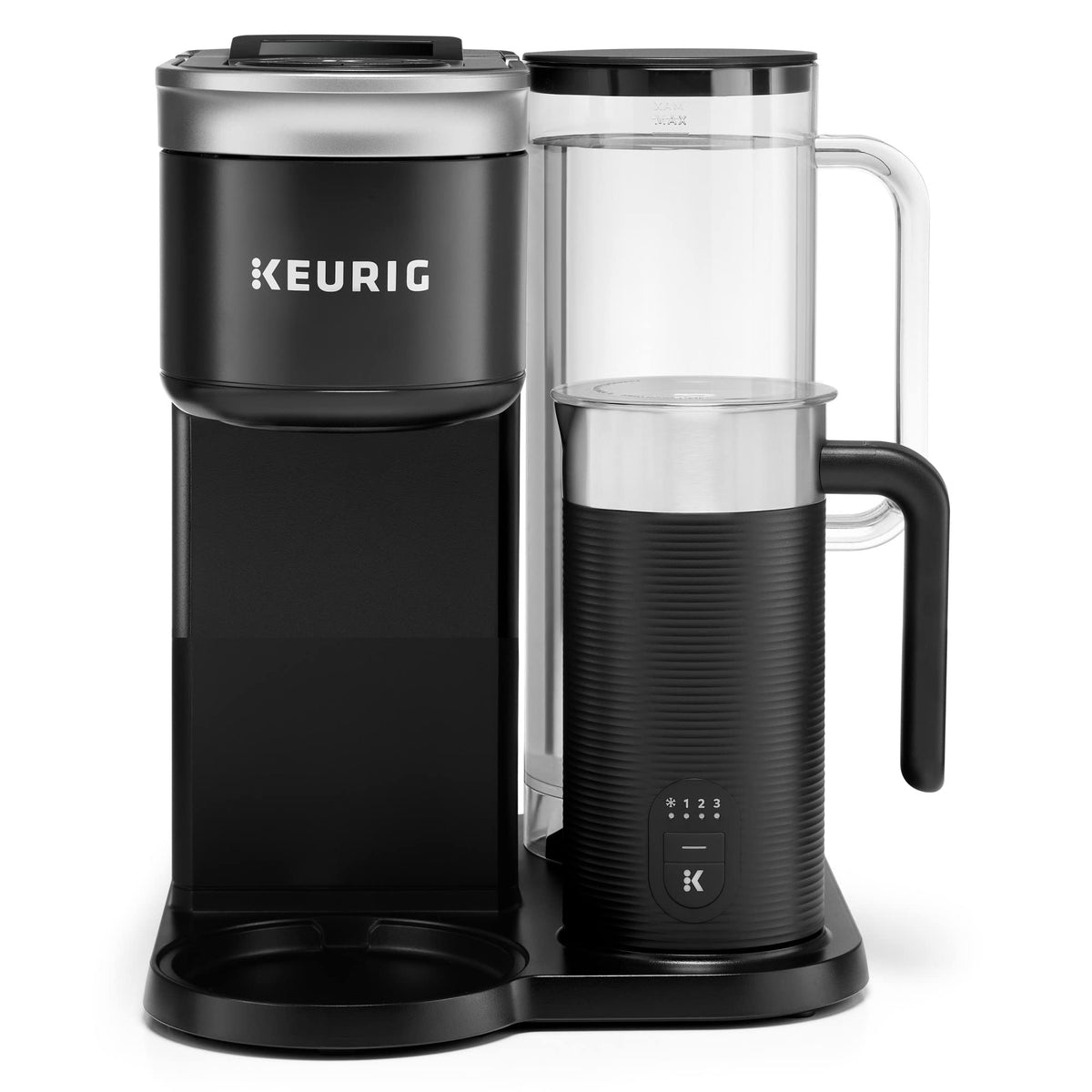Single Serve Coffee Maker with Built-In Frother, 6 Brew Sizes, Black P700