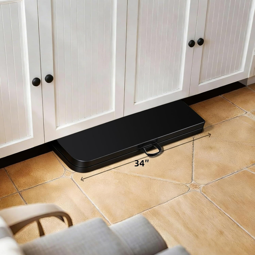 34" Black Square Folding Table with Carrying Handle S207945