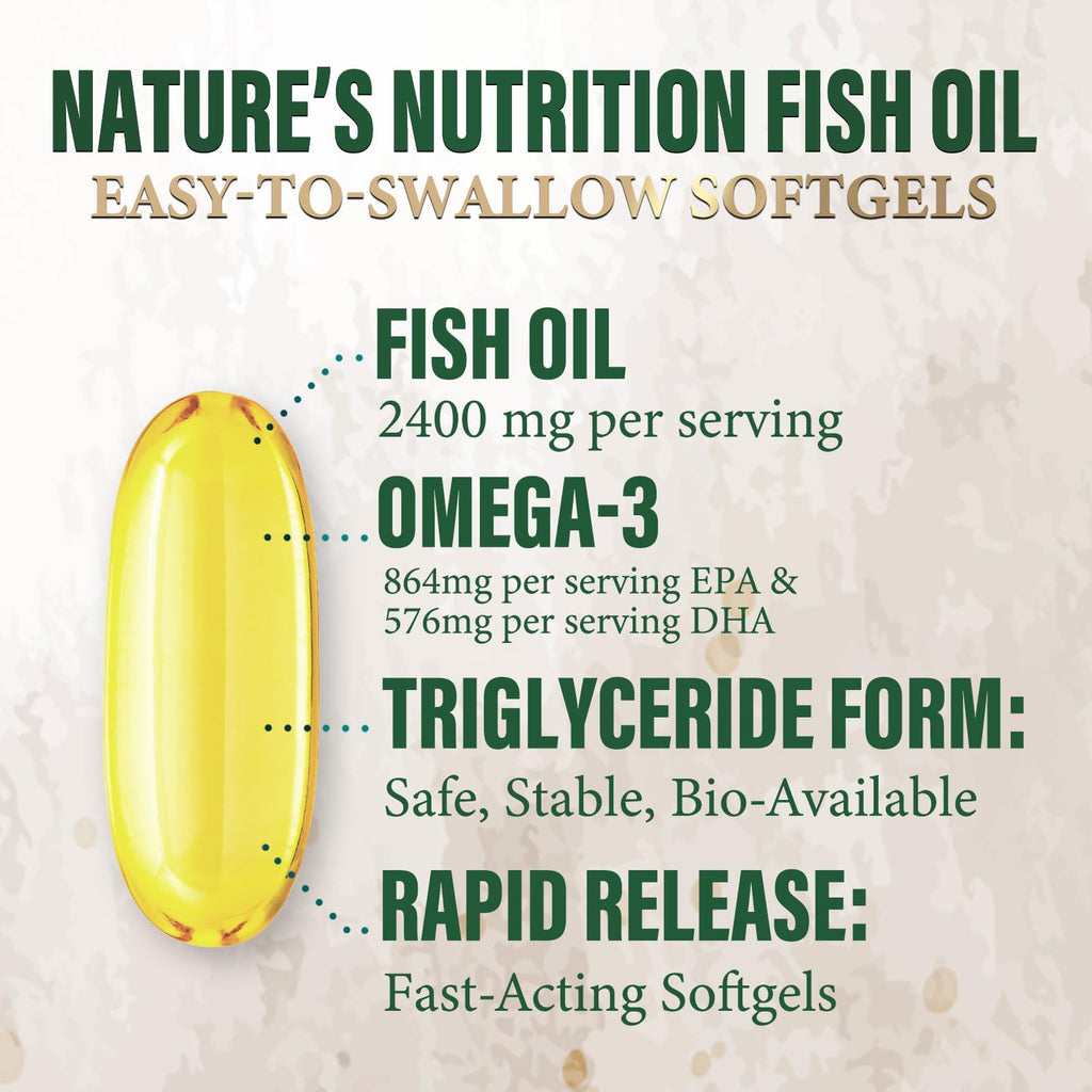 Omega 3 Fish Oil 2400mg 120 Softgels V66125
