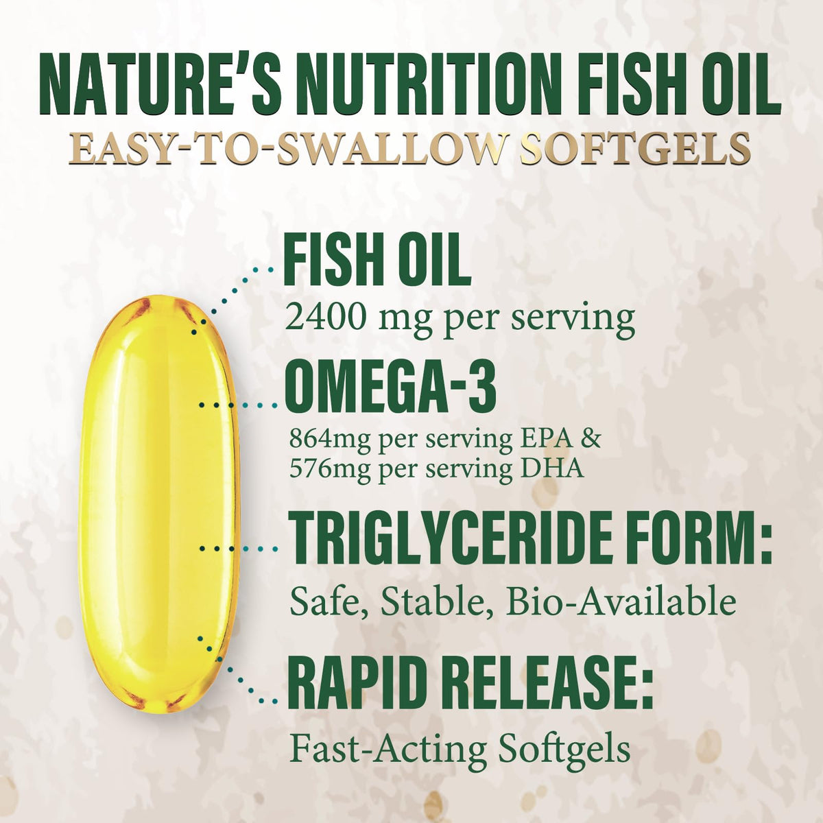 Omega 3 Fish Oil 2400mg 120 Softgels V66125
