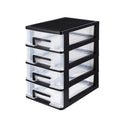 Black Transparent 4-Layer Plastic Drawer Storage Cabinet B274778