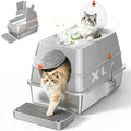 XL Stainless Steel Litter Box with Lid M6807