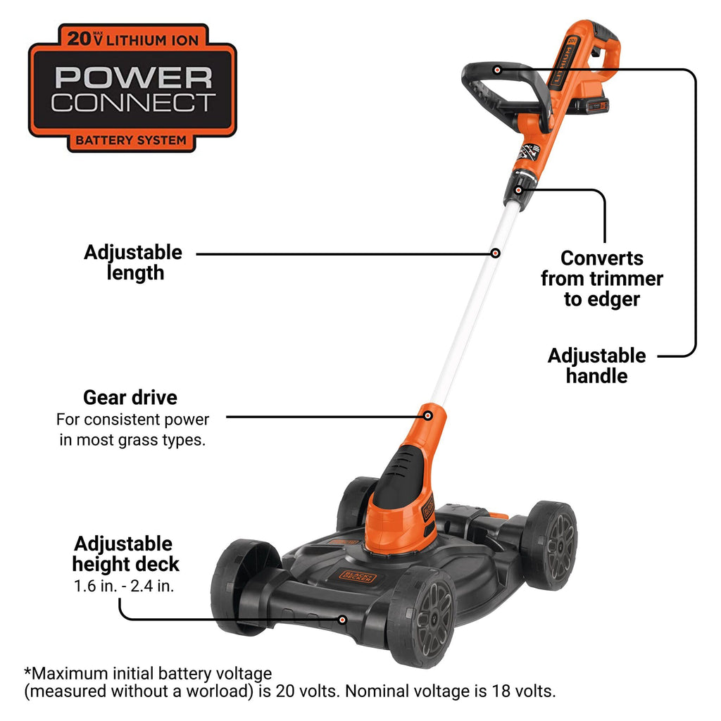 Cordless 3 in 1 Weed Eater, Lawn Edger and Lawn Mower L499823