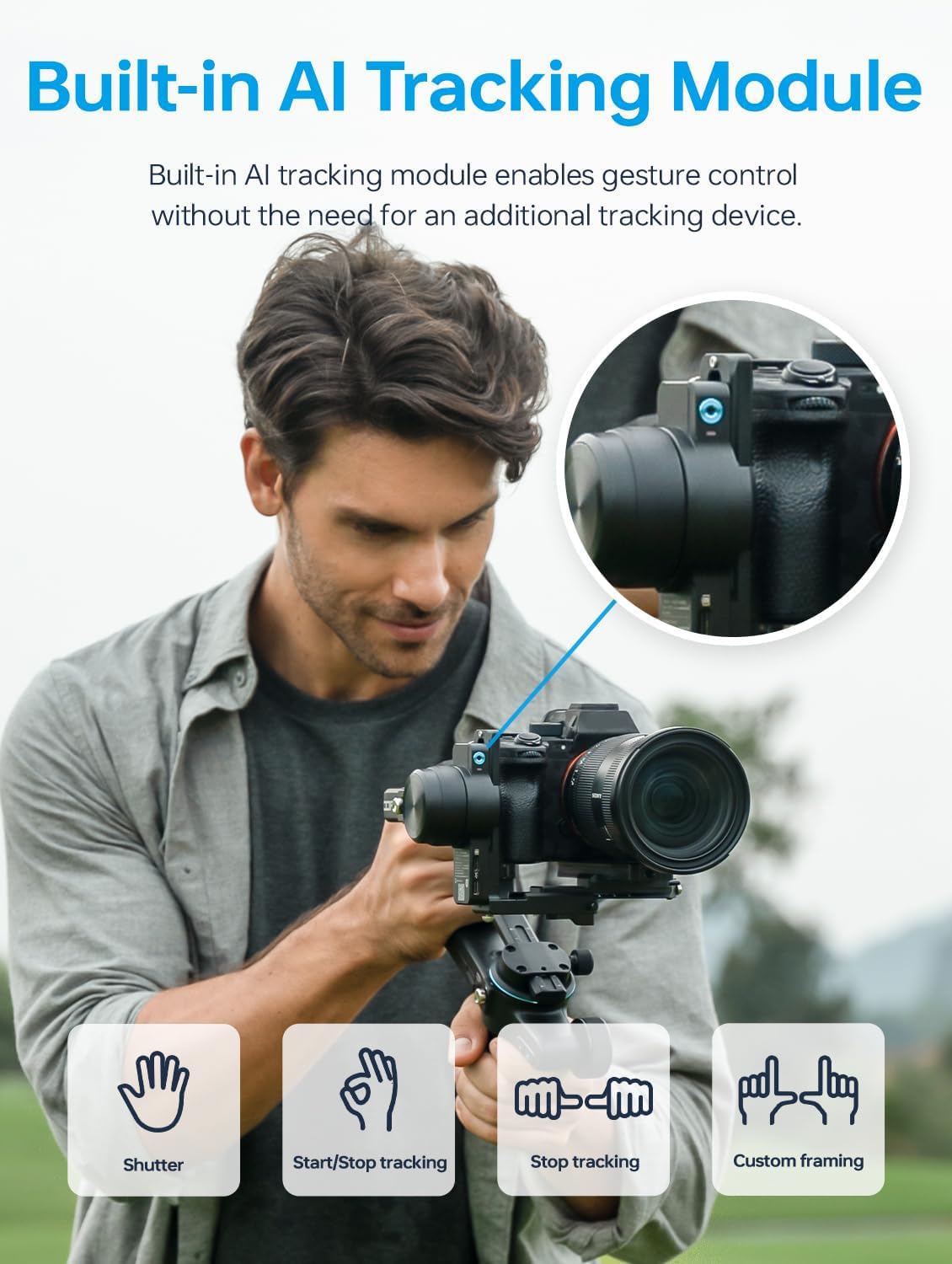 Camera Gimbal Stabilizer with AI Tracking S3025