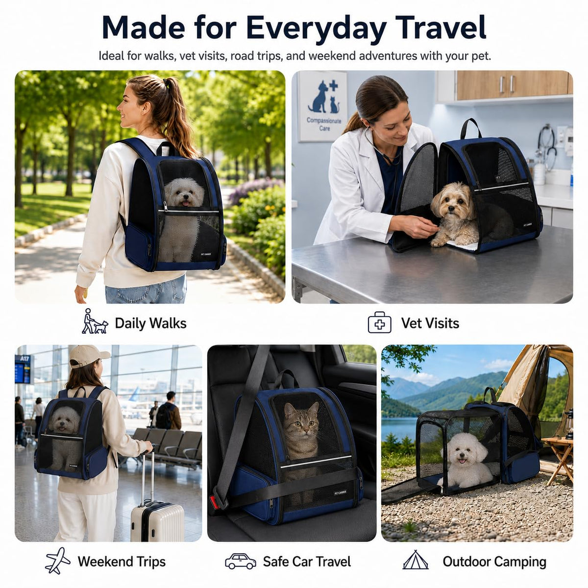 Blue Expandable Cat Carrier Backpack Q441102