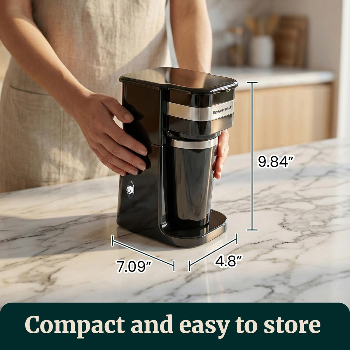 Black Single-Serve Compact Coffee Maker U2696