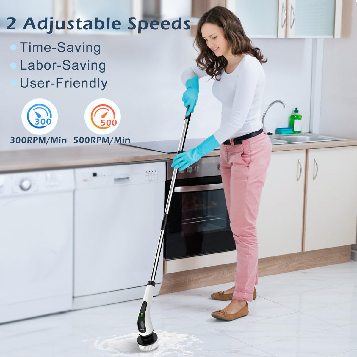 Electric Spin Scrubber with Long Handle K87099