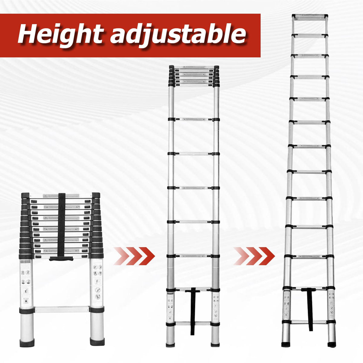Telescopic Aluminum Ladder 14.5FT 330lbs Capacity C694