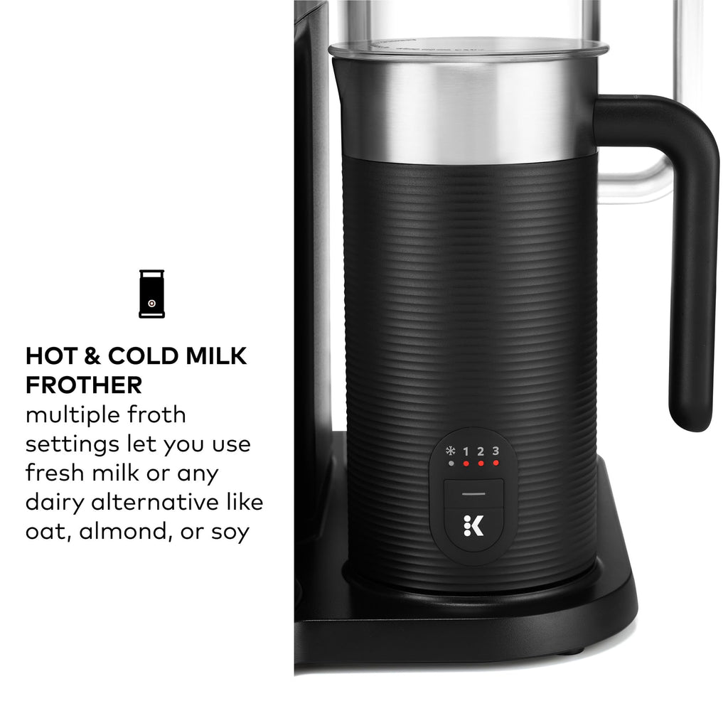 Single Serve Coffee Maker with Built-In Frother, 6 Brew Sizes, Black P700