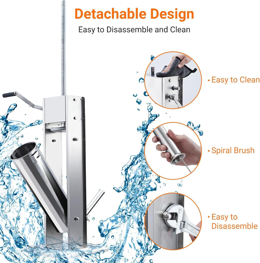 15L Sausage Stuffer with 5 Stainless Steel Tubes F169
