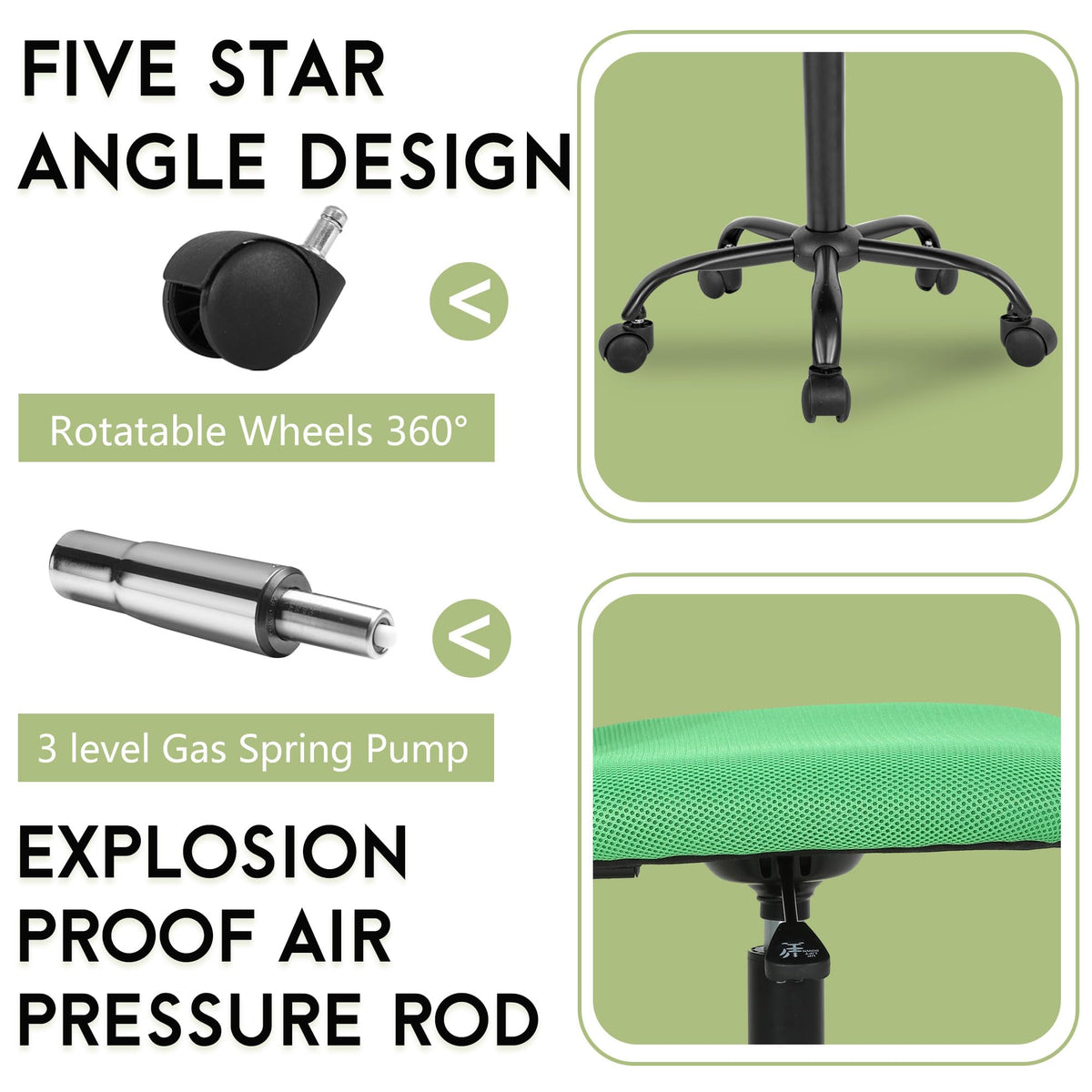 Green Ergonomic Mesh Office Chair with Lumbar Support P141