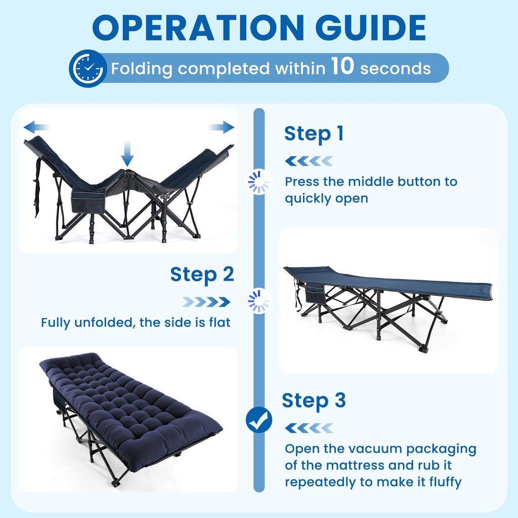 Folding Camping Cot with Mattress Q1192