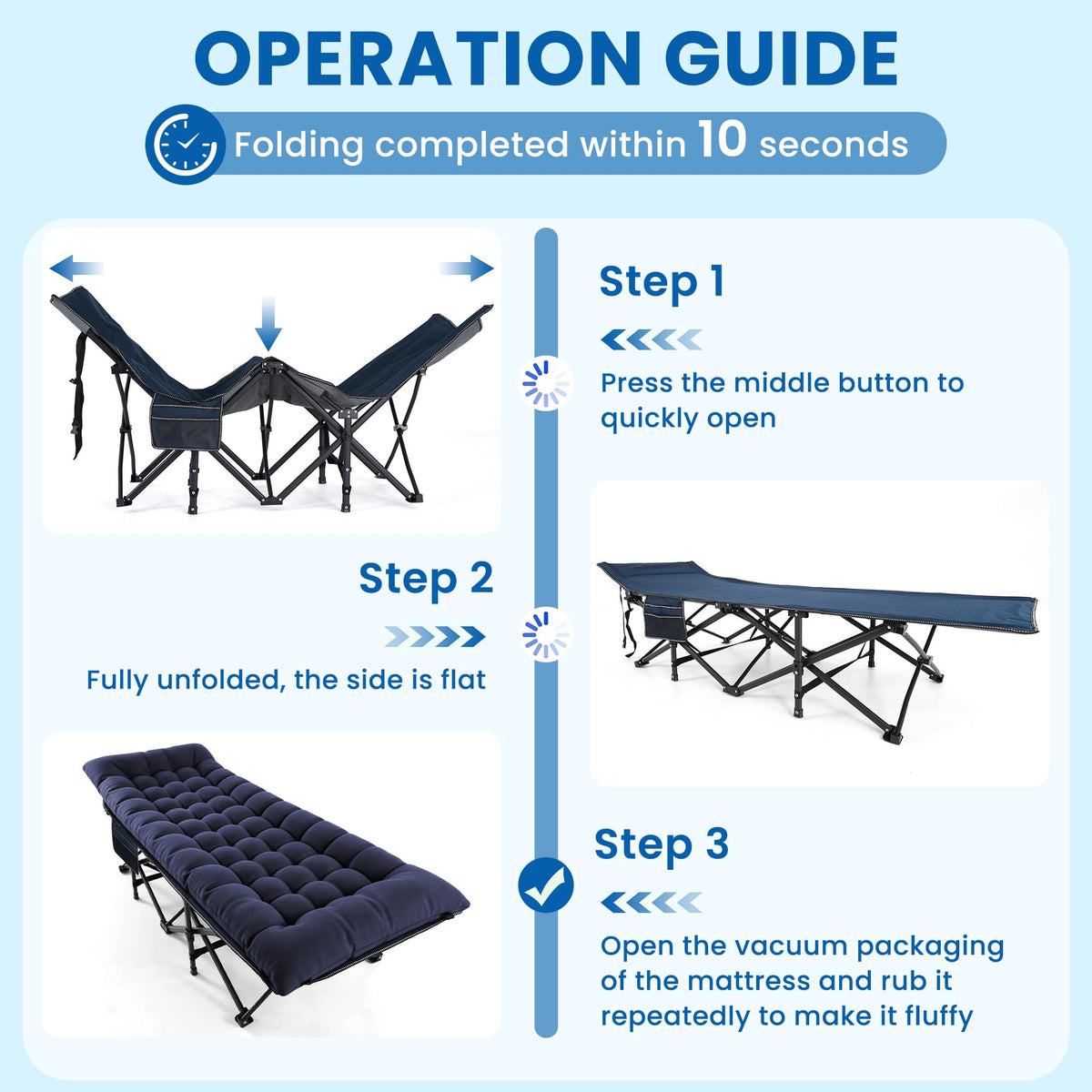 Folding Camping Cot with Mattress Q1192