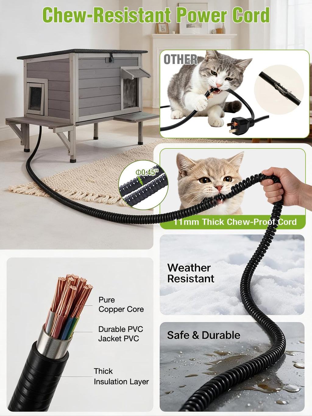 6-Sides Insulated Outdoor Heated Cat House B110