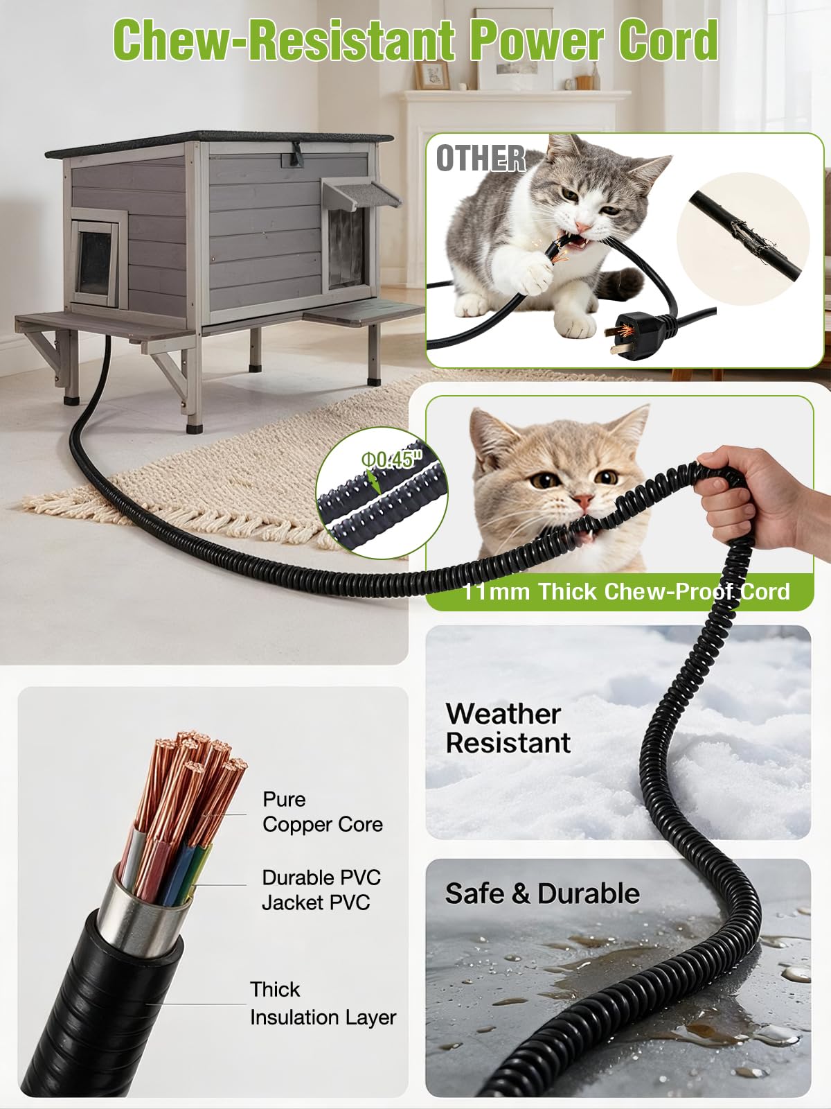 6-Sides Insulated Outdoor Heated Cat House B110