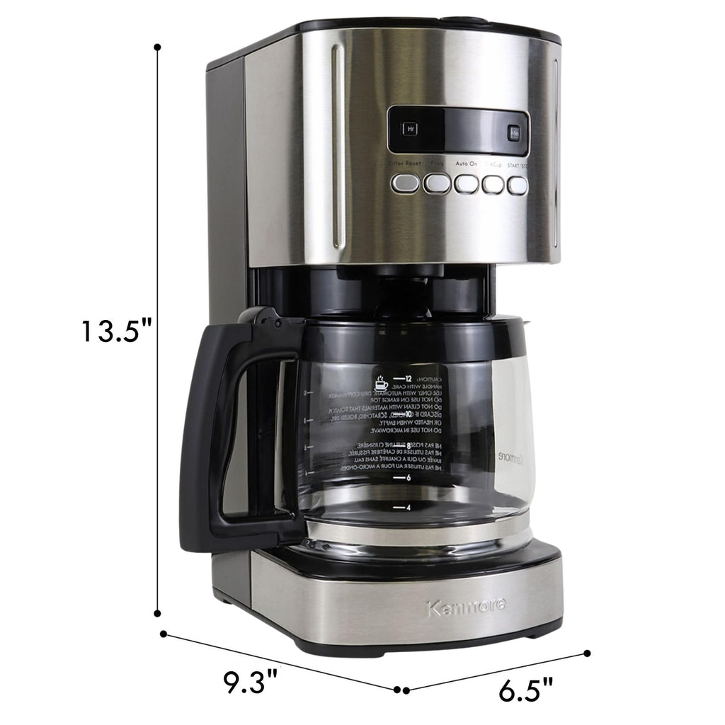 Programmable Drip Coffee Maker with Glass Pot, 12 Cup Black U8830