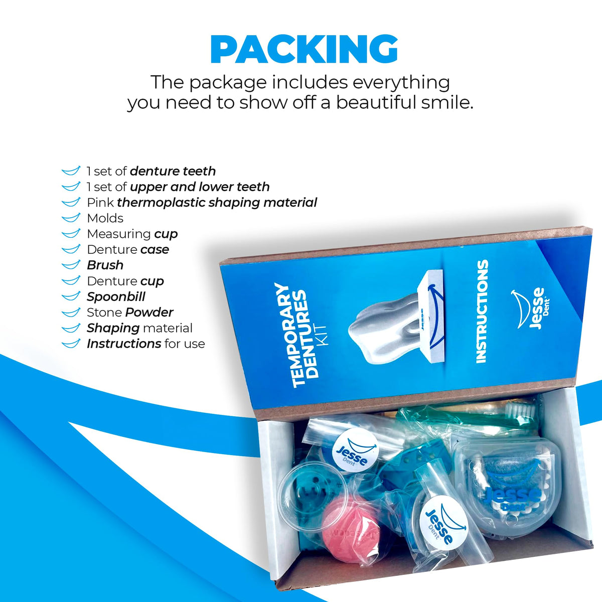 Customizable Dentures Kit with 12 Pieces D77677