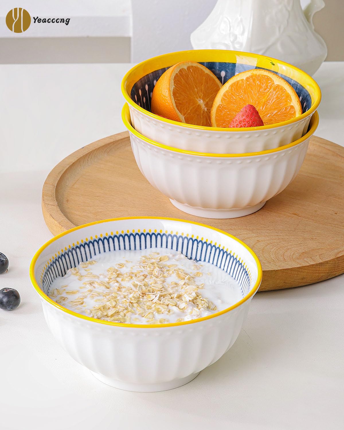 Bohemian Ceramic Bowls Set of 4 G469701