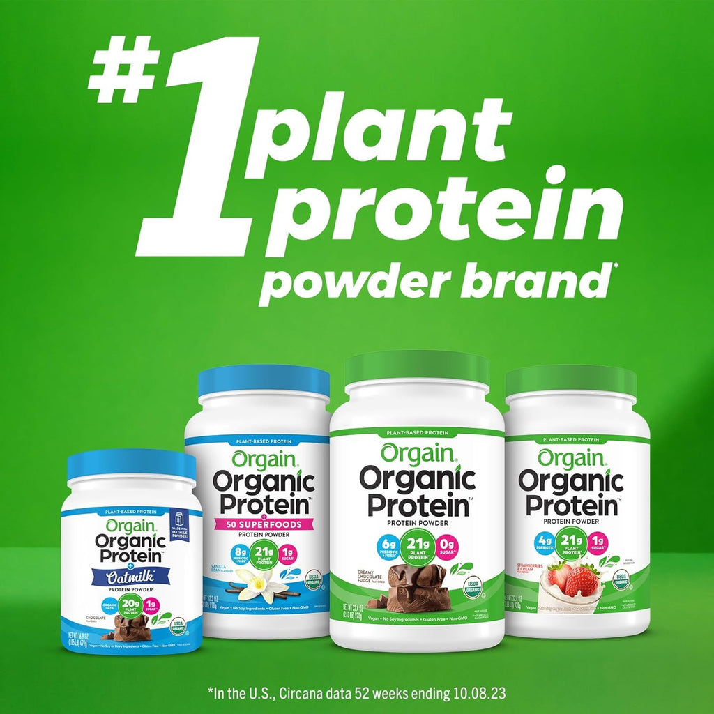 Organic Vegan Protein Powder Travel Packs Vanilla Bean and Chocolate Fudge 10 Packets Each J97353