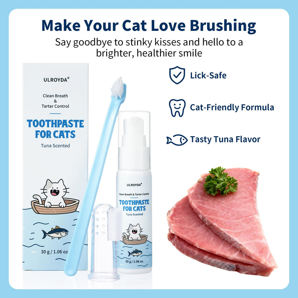 Tuna Flavor Toothpaste 1.06 oz with Toothbrush & Finger Brush E2519