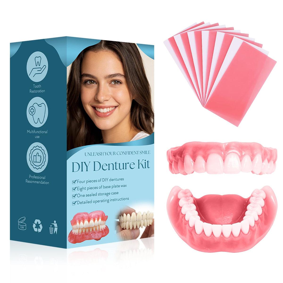DIY Denture Kit, Temporary Full Set of Dentures Z608