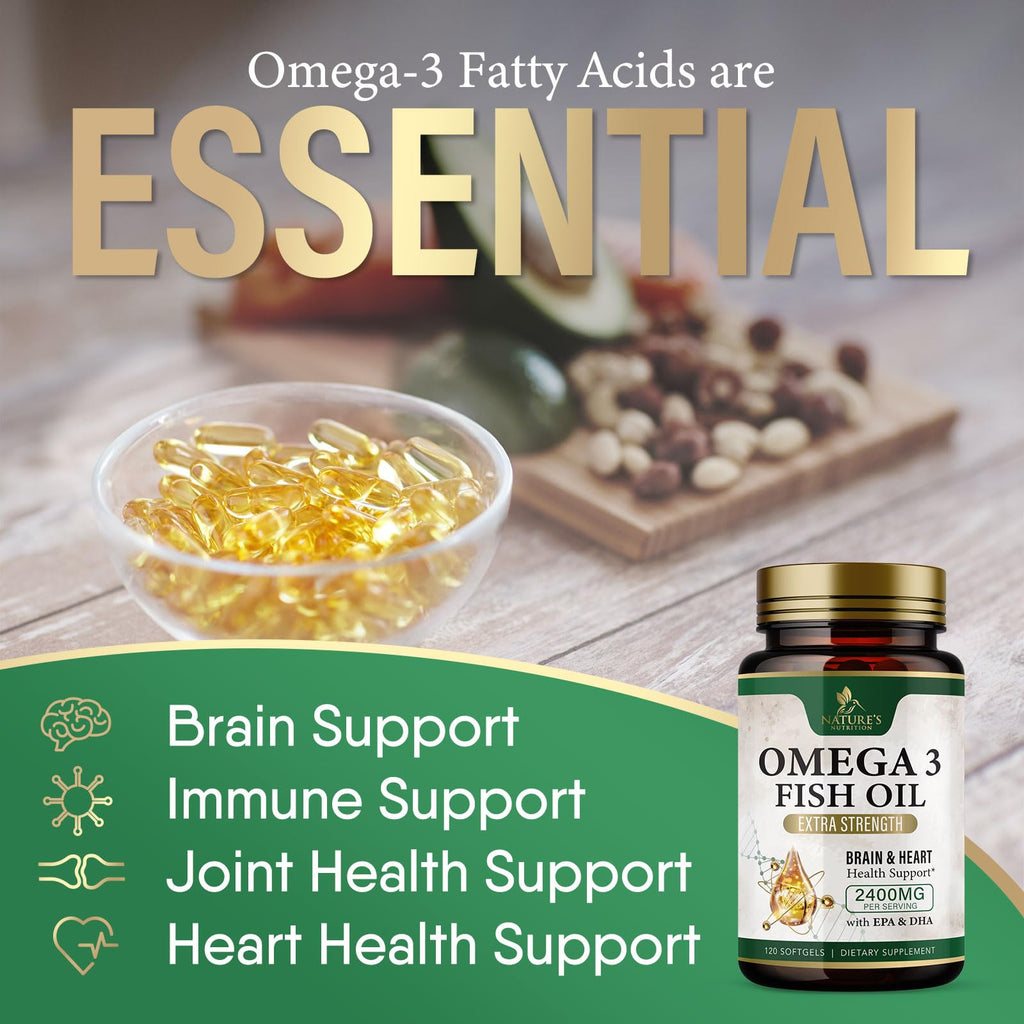 Omega 3 Fish Oil 2400mg 120 Softgels V66125