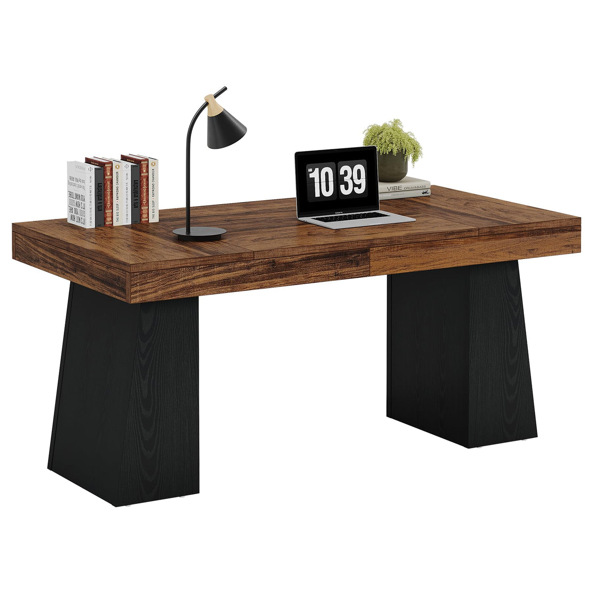 55" Wooden Office Desk with Double Pedestal N96258