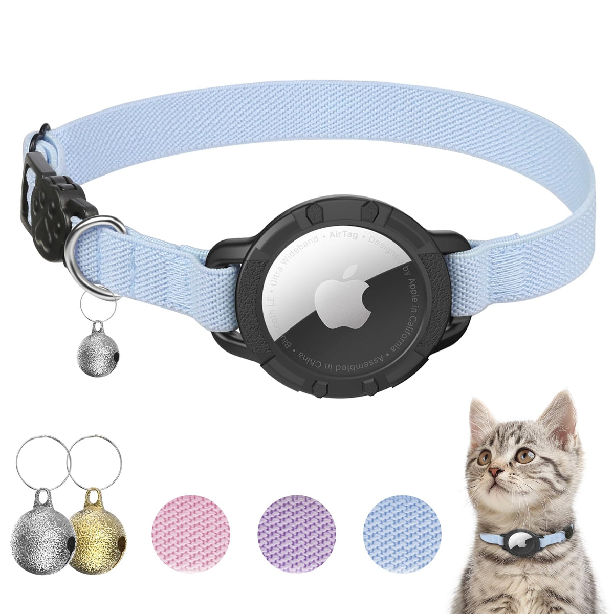 Cat Collar with AirTag Holder and Bell C969
