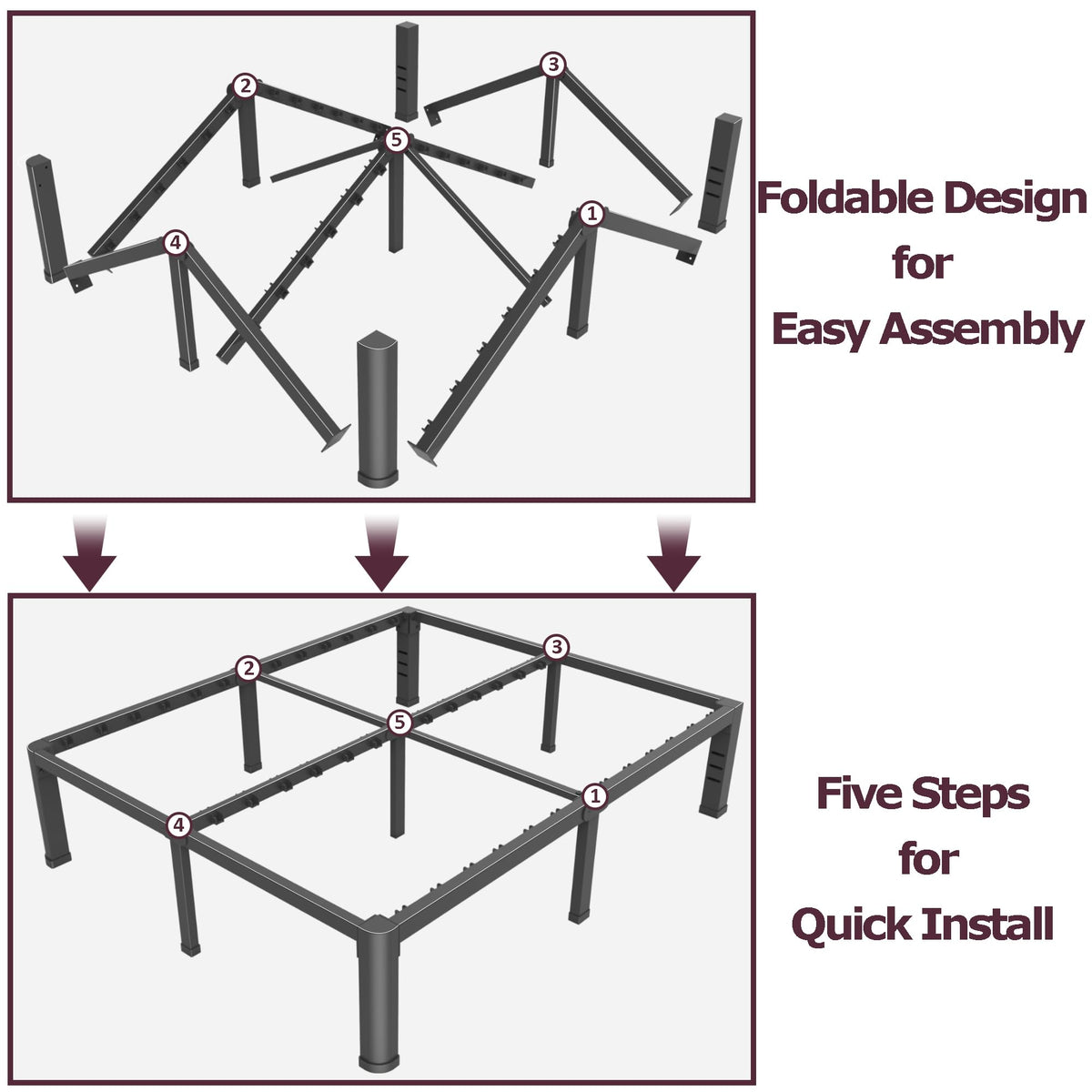 18 inch Queen Metal Platform Bed Frame B343