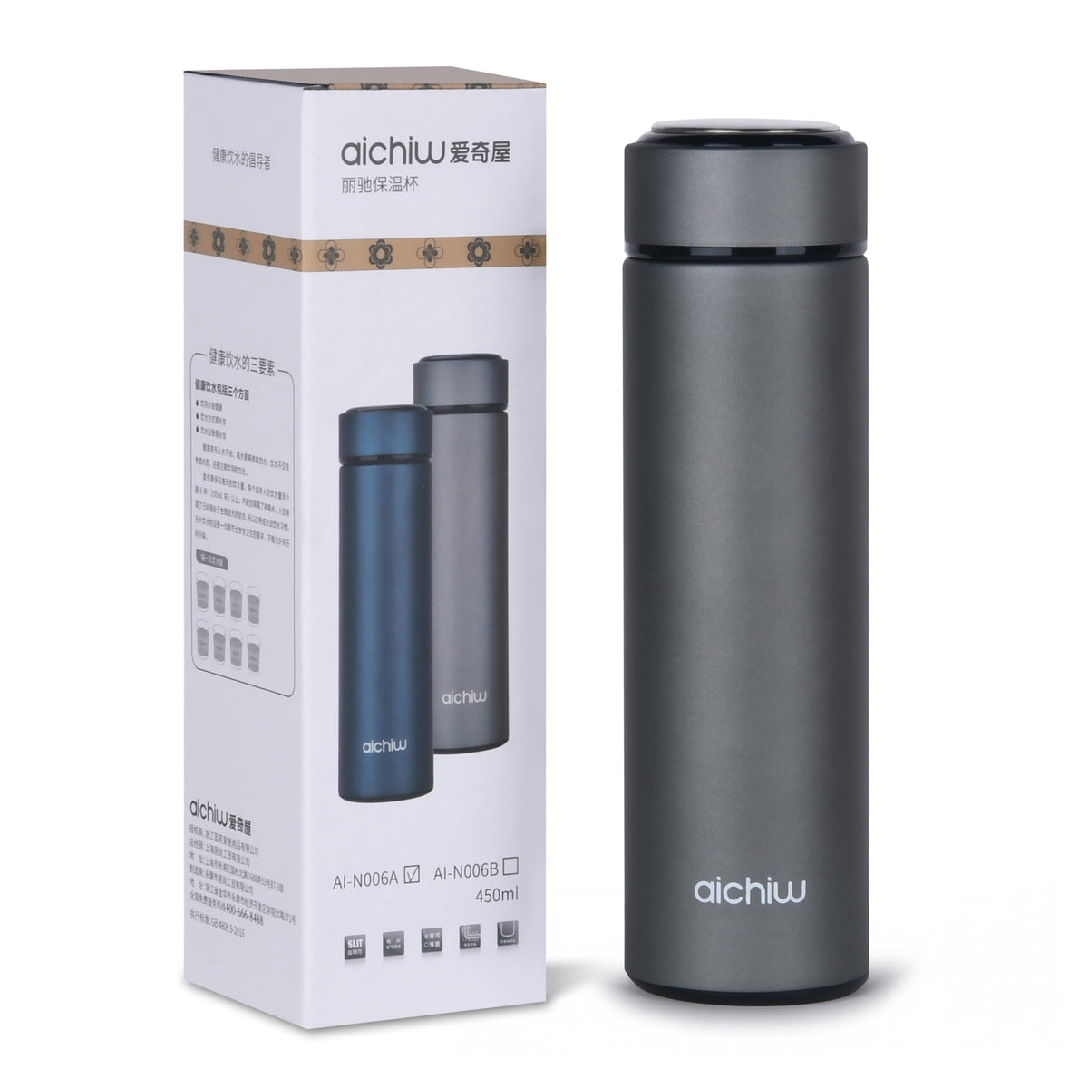 Vacuum Insulated 304 Stainless Steel Travel Mug with Lid 16 Oz Leak-Proof Tumbler U30851