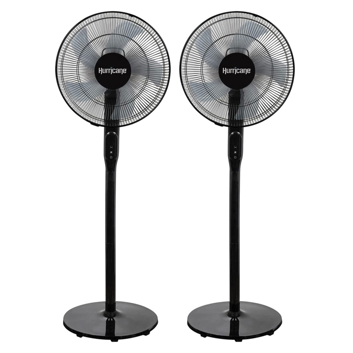 2 Pack Oscillating Pedestal Stand Fan, 12-Speed, 16", Black with Remote Control A394