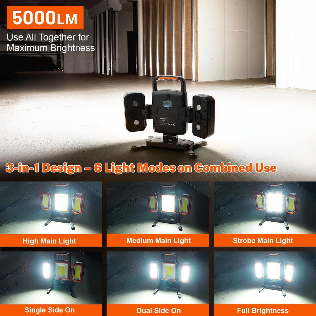 5000LM Rechargeable Magnetic Work Light Y33495
