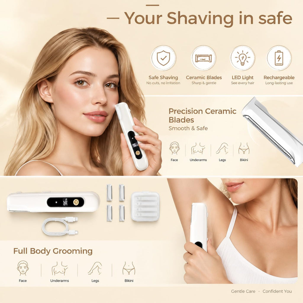 Sonic Dermaplane Razor with 5 Refill Blades R722