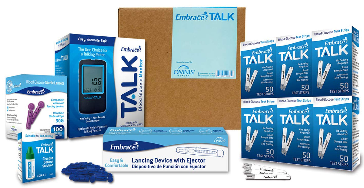 Diabetes Testing Kit with Blood Glucose Meter Test Strips Lancets and Carrying Case Y2492