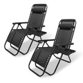 Set of 2 Adjustable Steel Mesh Zero Gravity Lounge Chair Recliners F43532