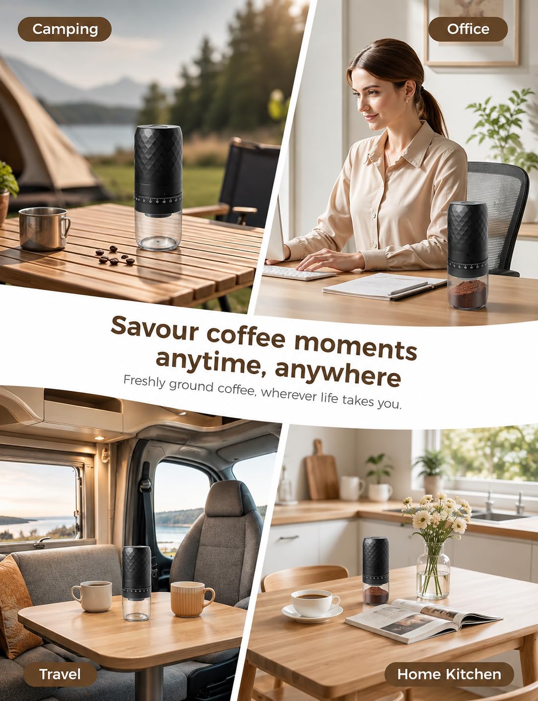 Portable Electric Coffee Grinder with 40 Adjustable Settings C89927