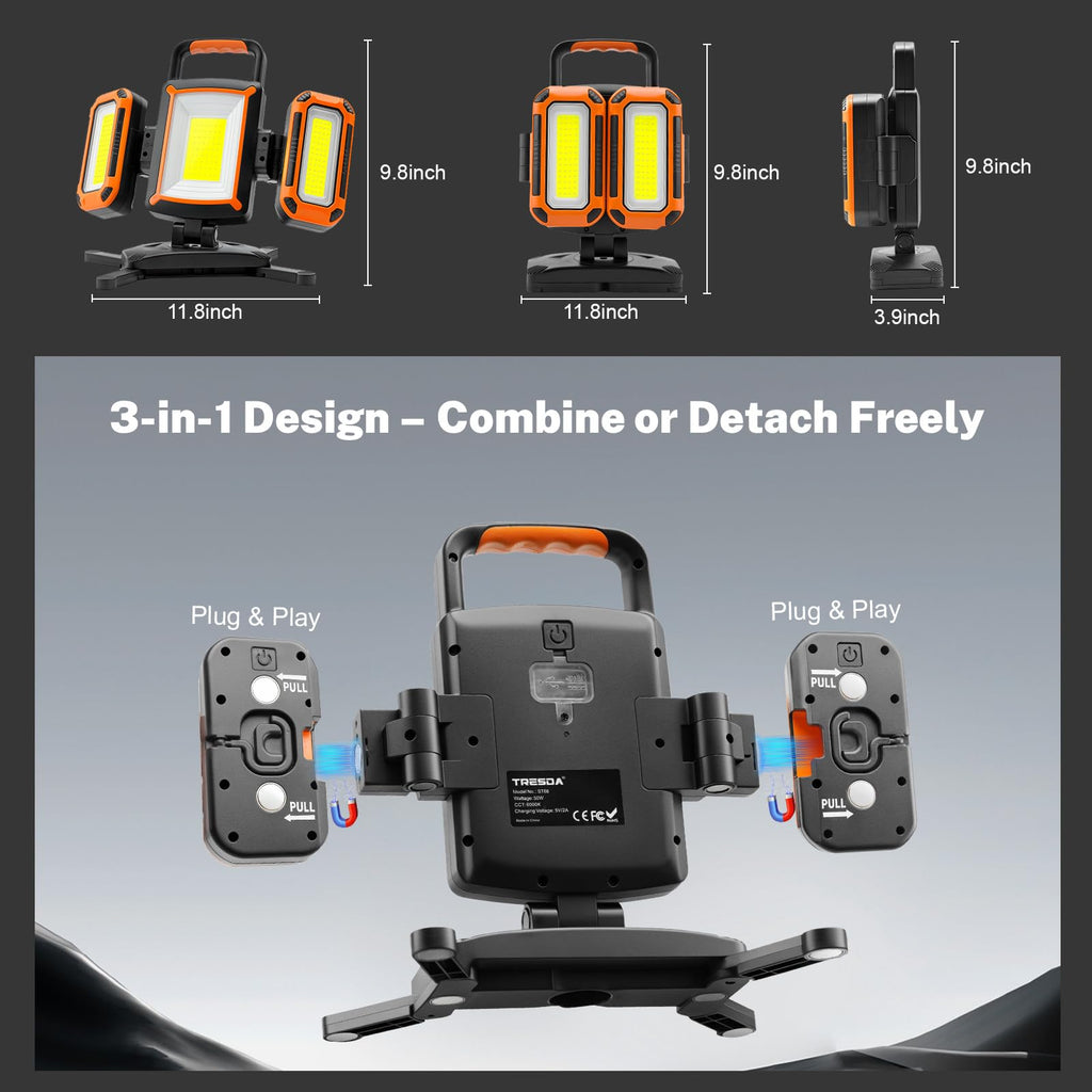5000LM Rechargeable Magnetic Work Light Y33495