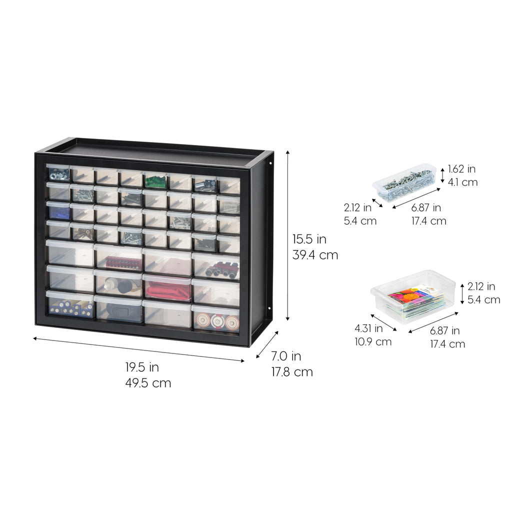 Black 44-Drawer Small Parts Storage Cabinet M8069