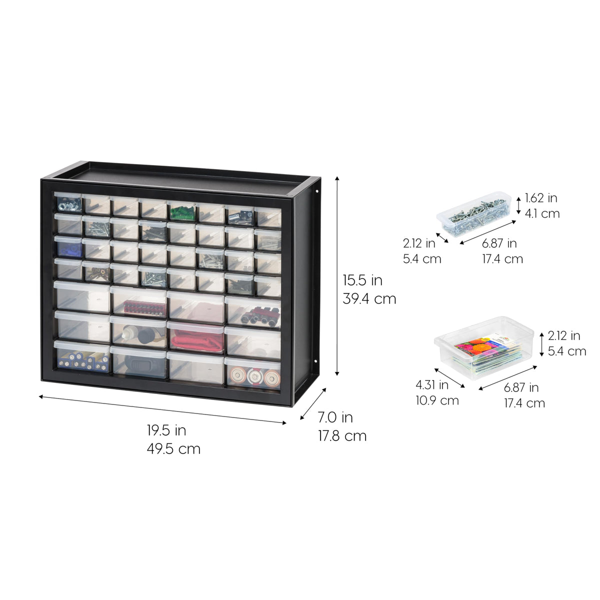 Black 44-Drawer Small Parts Storage Cabinet M8069